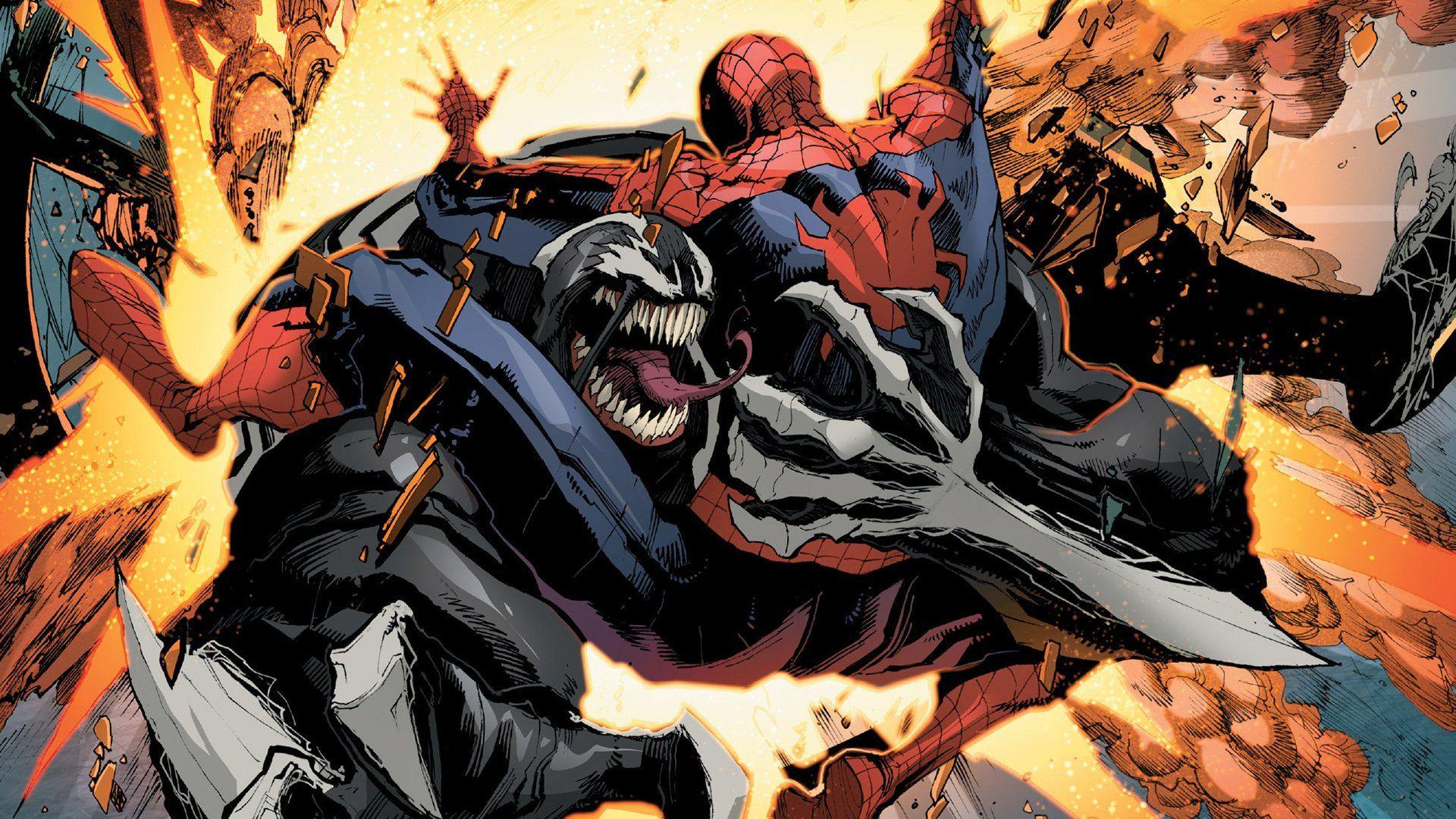 1920x1080 Venom vs. Spiderman HD Wallpaper. Background Imagex1080