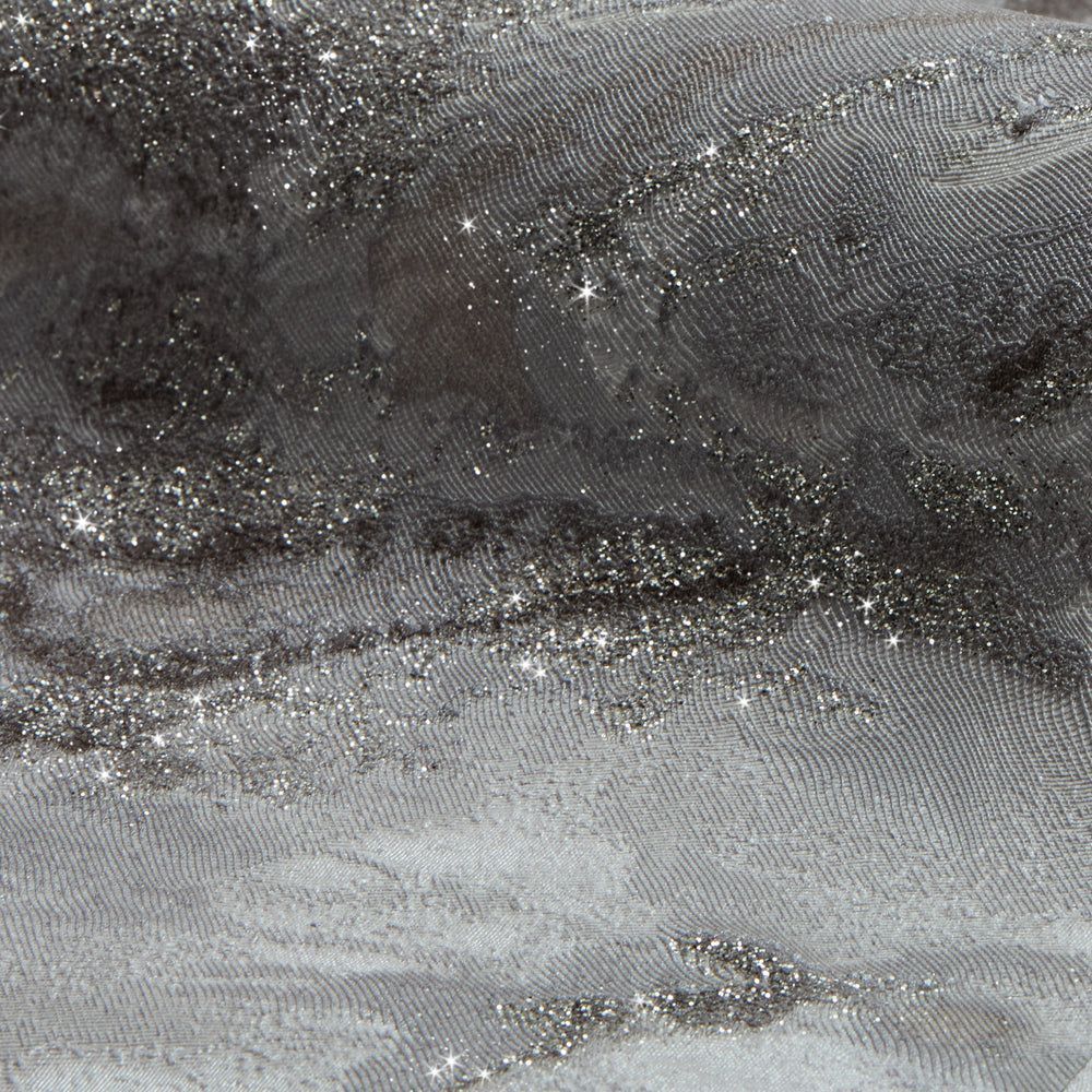 1000x1000 Decadence Wallpaper in Light Grey and Grey with Silver Glitter