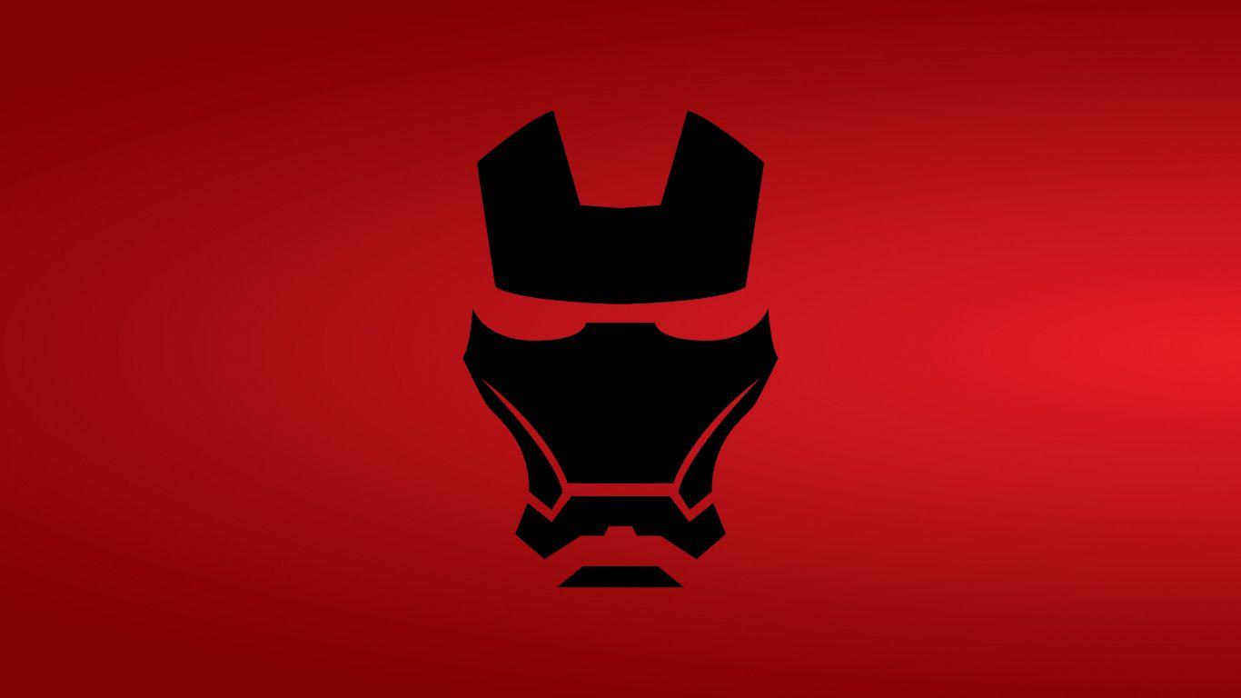 1366x768 Download 1366x768 wallpaper iron man, mask, dark, minimal, tablet