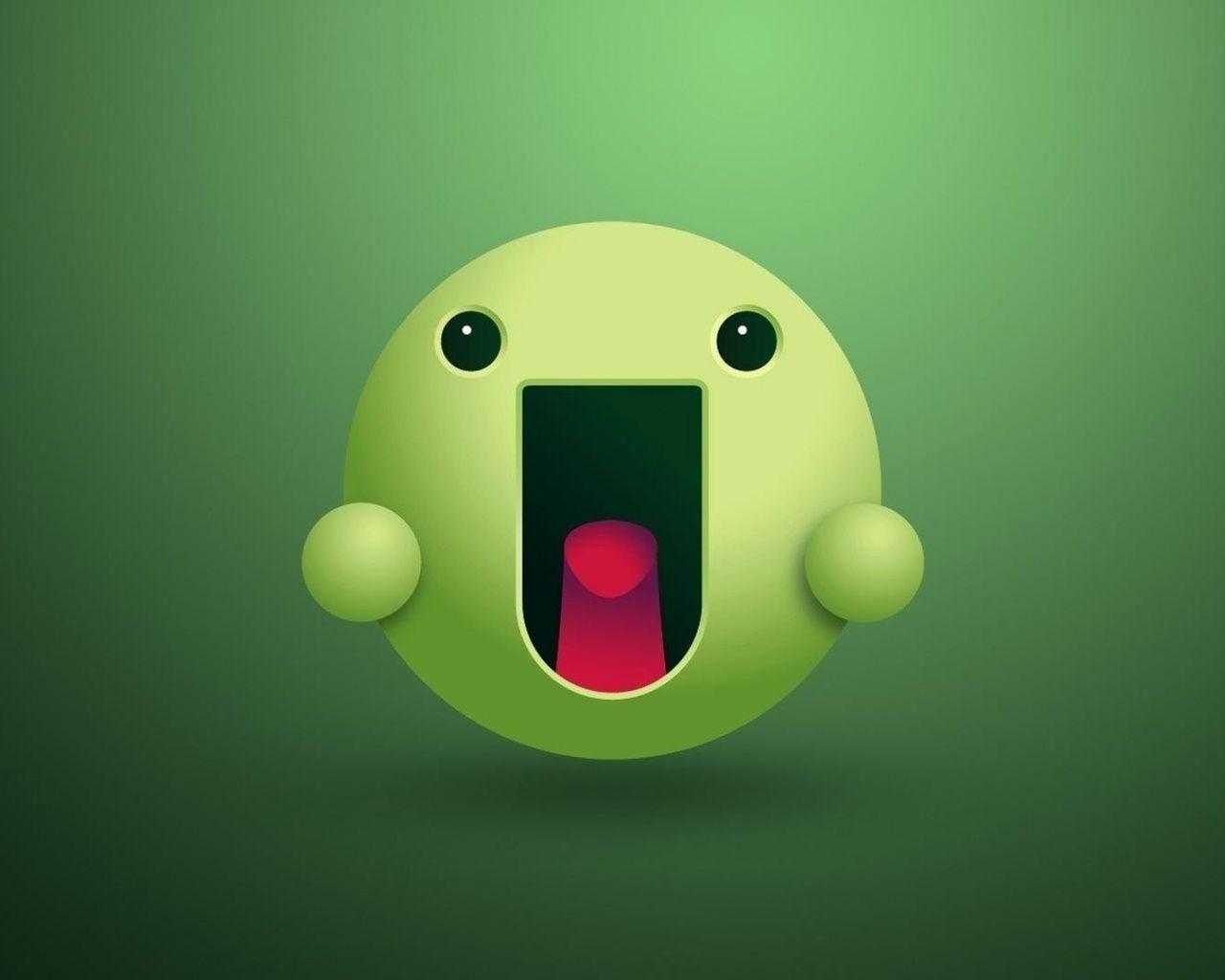 1280x1024 Green Smiley Face desktop PC and Mac wallpaper