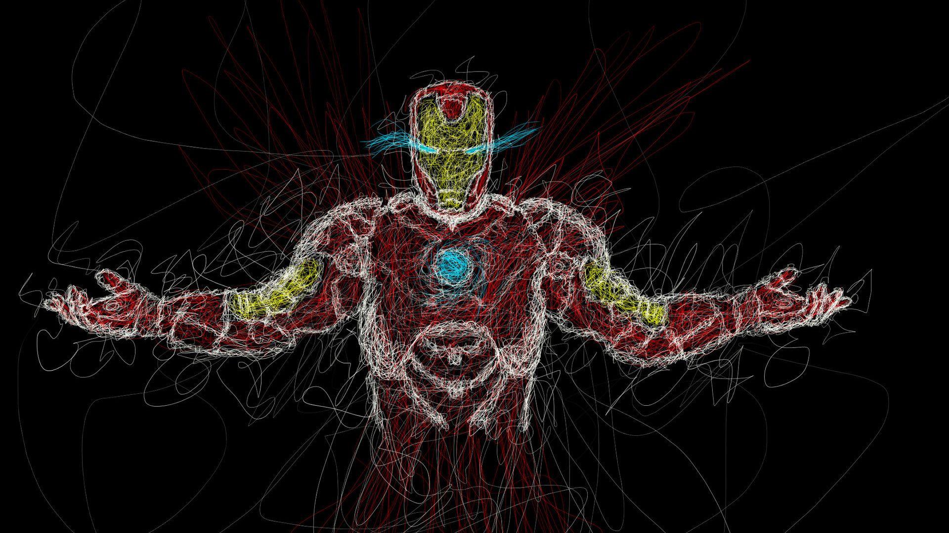 1920x1080 Iron Man Drawing Art Laptop Full HD 1080P HD 4k