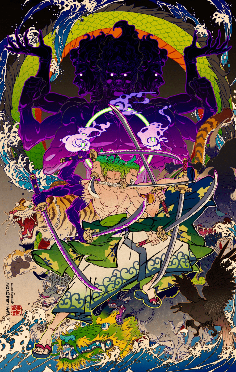 1000x1575 Zoro Wano HD Android Wallpaper