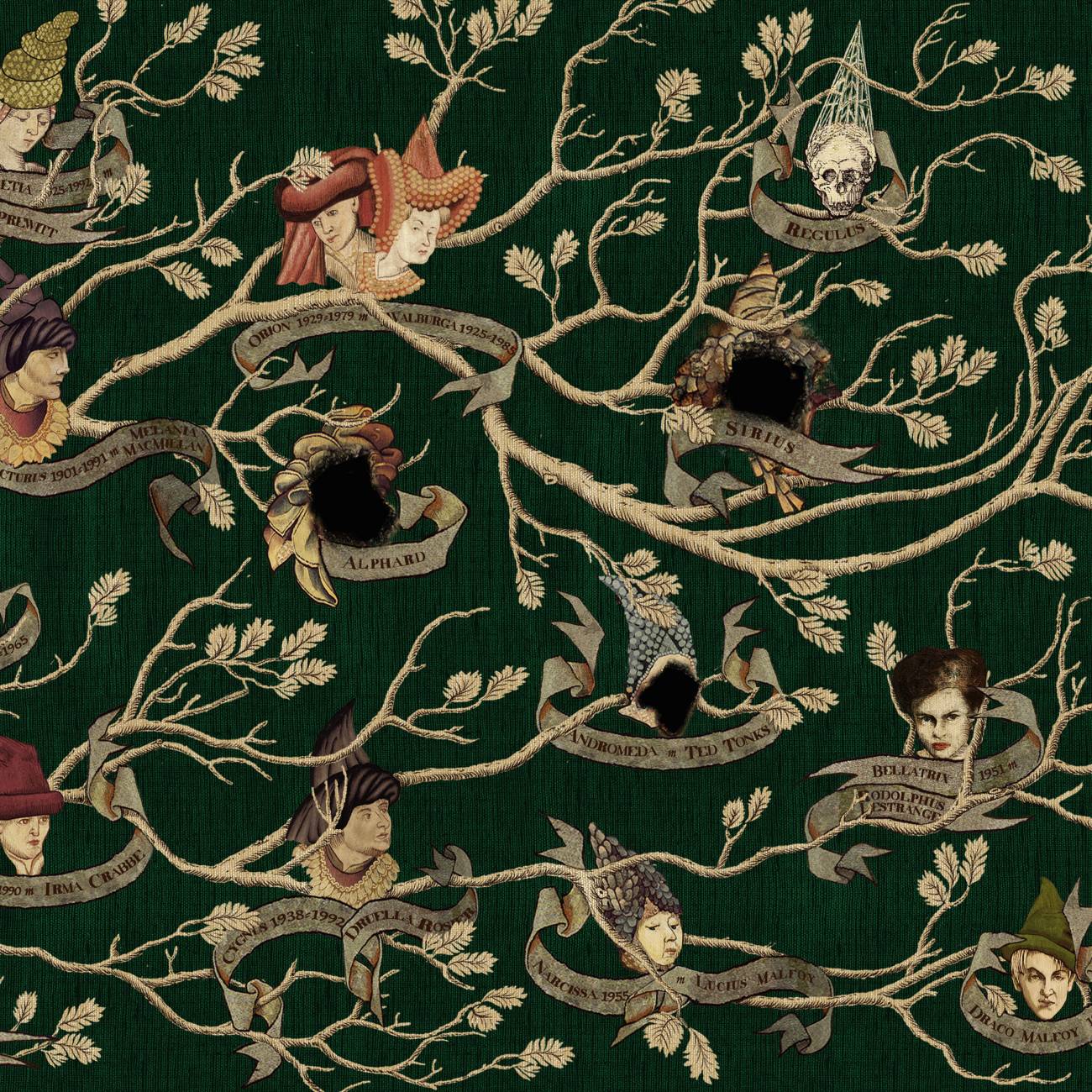 1300x1300 Black Family Tapestry