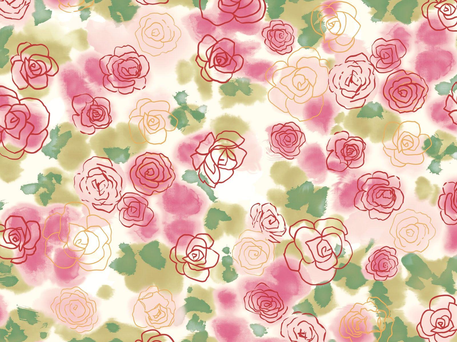 1600x1200 Pink Flower Pattern Background Is Cool Wallpaper