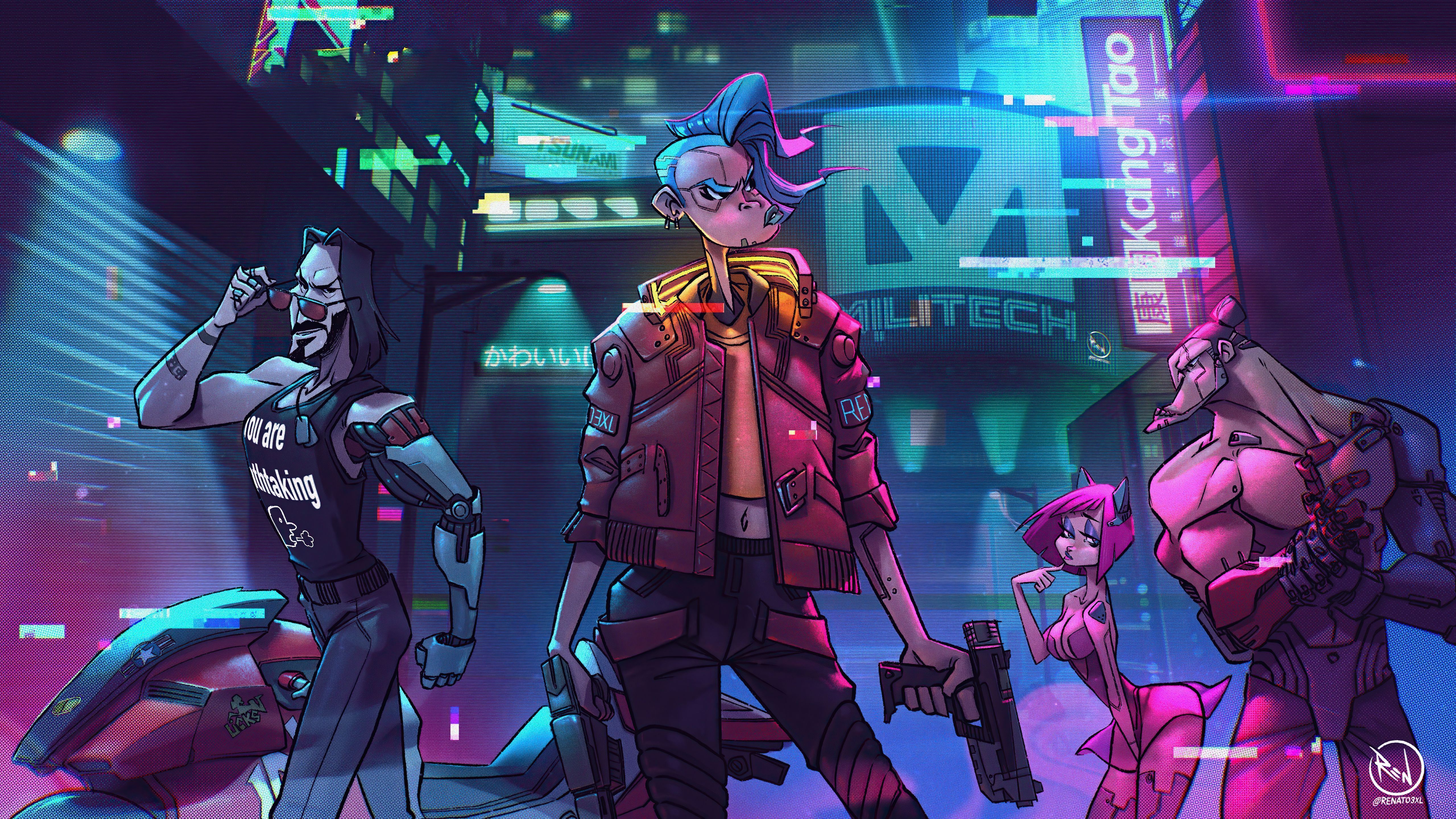 5120x2880 Wallpaper Cyberpunk Cyberpunk, Militech, Art, Cartoon, Background Free Image