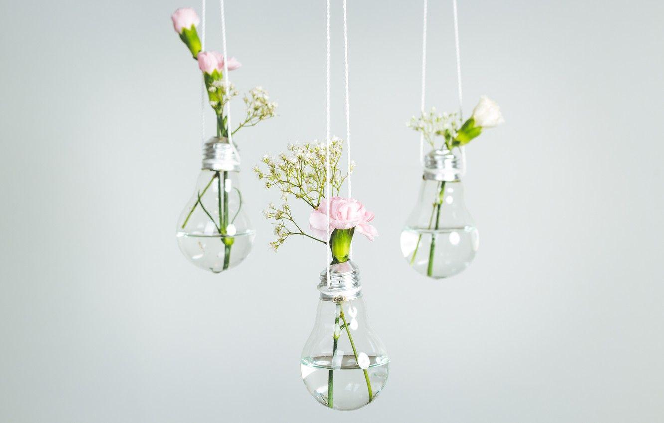 1332x850 Wallpaper glass, flowers, Lamp, decor, vases, minimalism image for desktop, section цветы