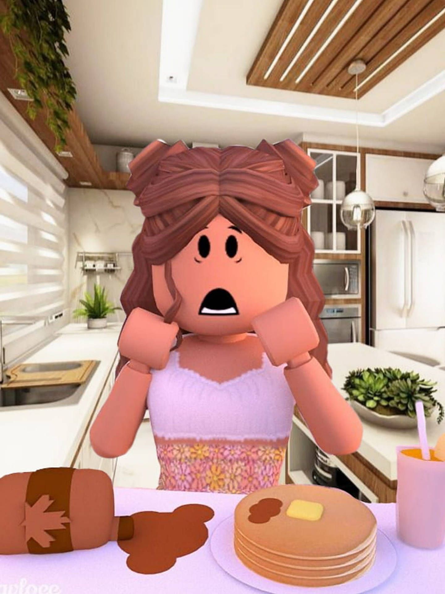 1440x1920 Download Shocked Roblox Girl Wallpaper