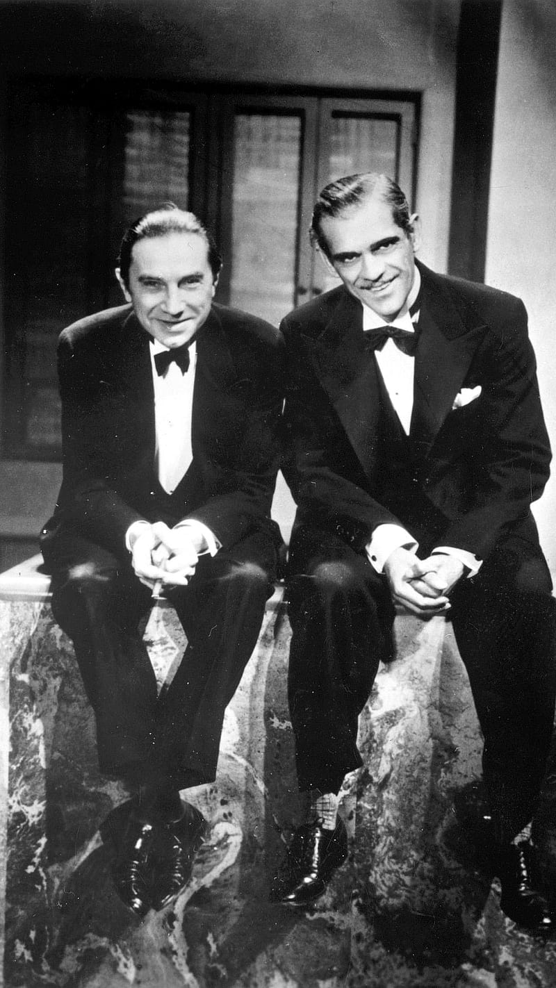 800x1422 Lugosi And Karloff, bela lugos, boris karloff, dracula, frankenstein, HD phone wallpaper