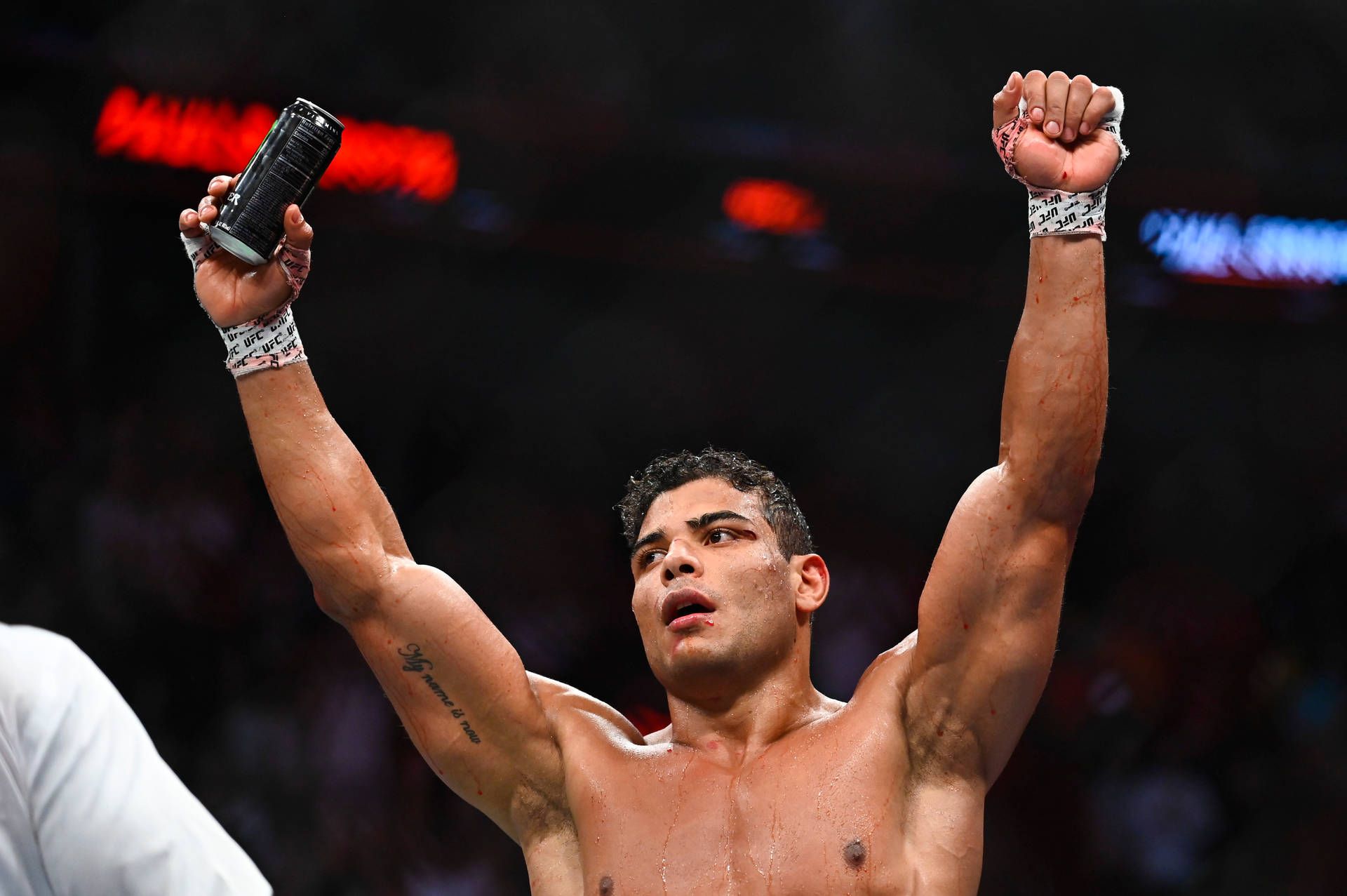 1920x1277 Download Paulo Costa Raising Hands In Victory Wallpaper