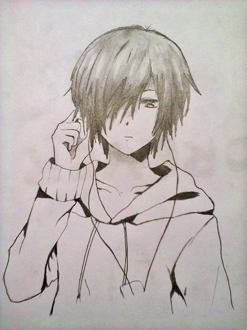 850x1133 Sketch Simple Anime Boy Drawing, angry anime boy sketch HD phone wallpaper