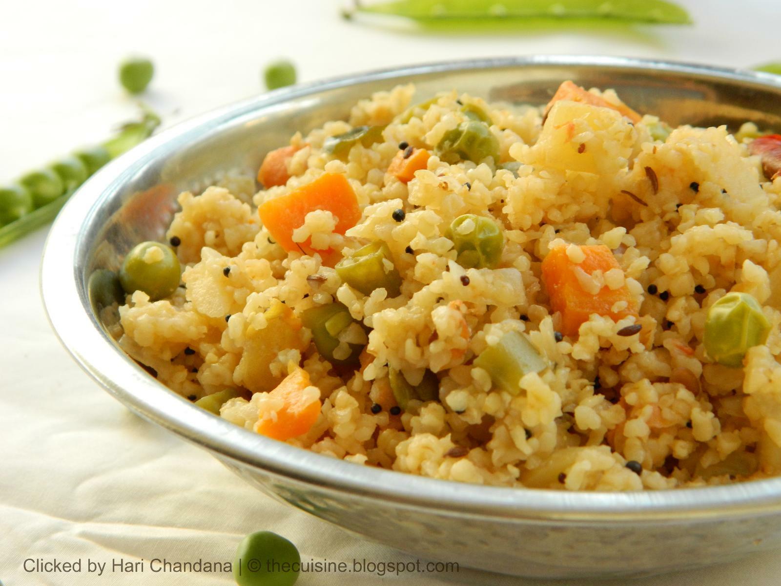 1600x1200 Mixed Vegetable Broken Wheat Upma Recipe with Spices