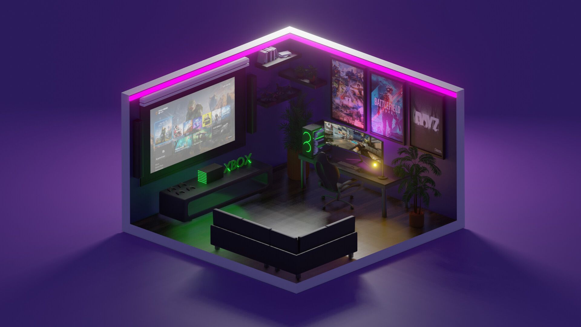 1920x1080 Nathan Johnson and PC Mini Game Room