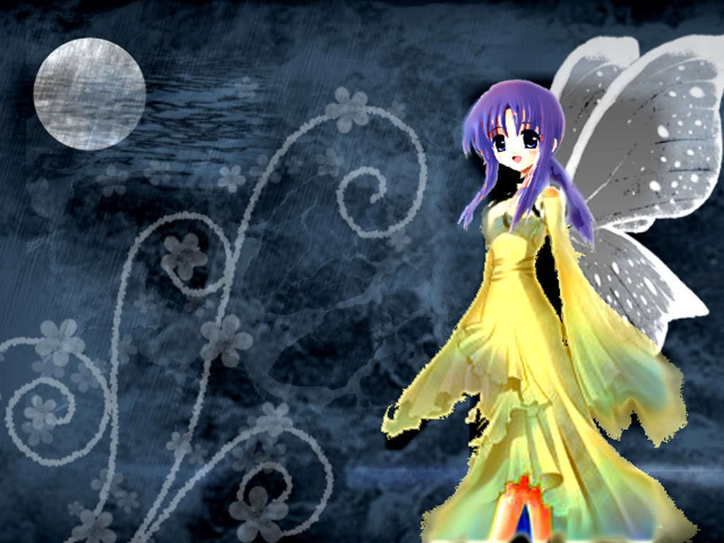 1024x768 Cute Anime Fairy Wallpaper