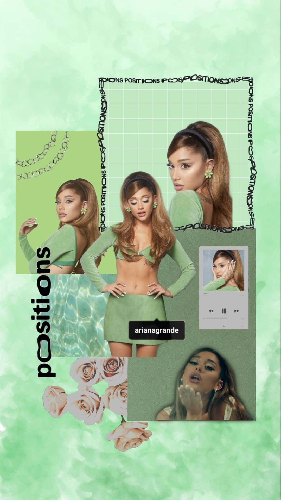 1080x1920 Download Ariana Grande Positions Collage Wallpaper