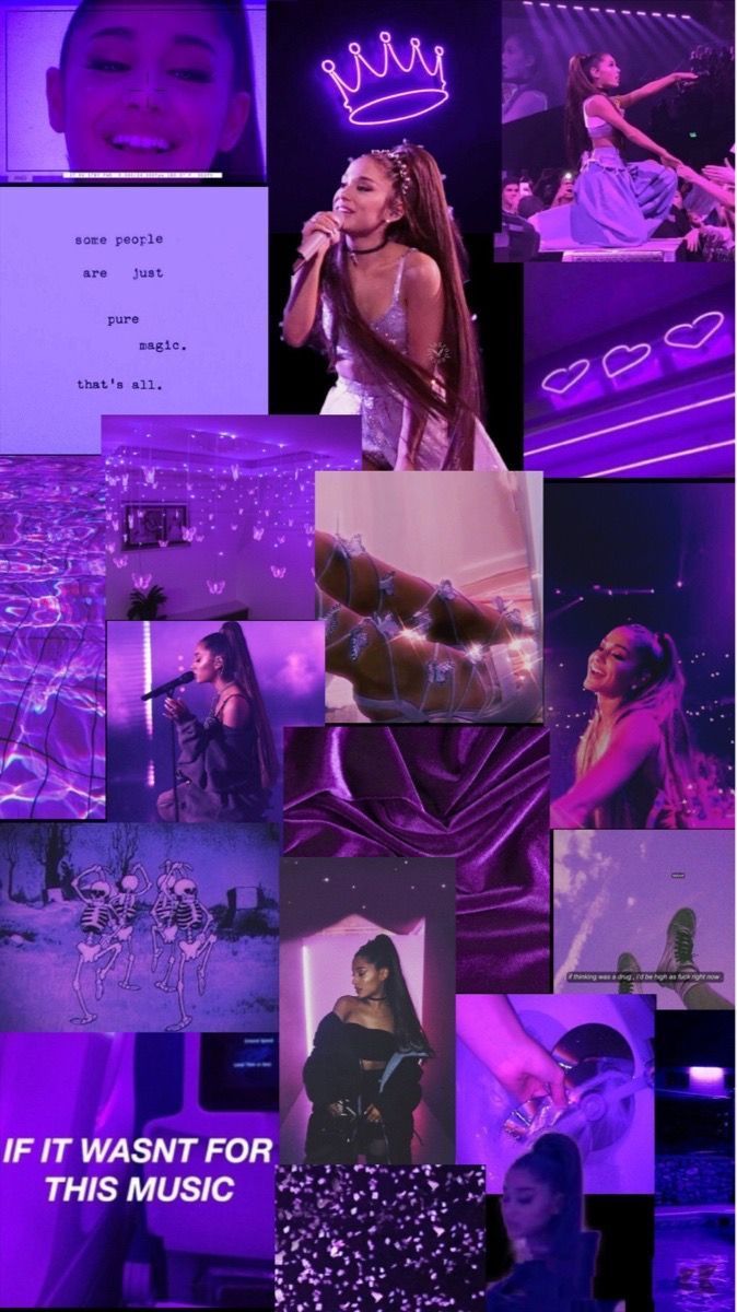 674x1200 Ariana Grande Purple Wallpaper