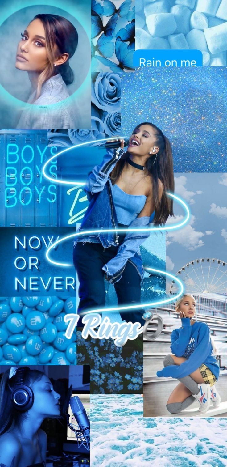 736x1511 Ariana Grande Blue Wallpaper
