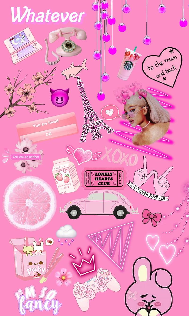 800x1336 Girly collage, arianna grande, pink, themes, HD phone wallpaper