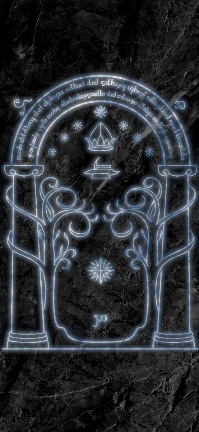 640x1385 Couldn't find a Door of Durin phone phone wallpaper I liked, so I made one in GIMP and I'm pretty pleased with the results