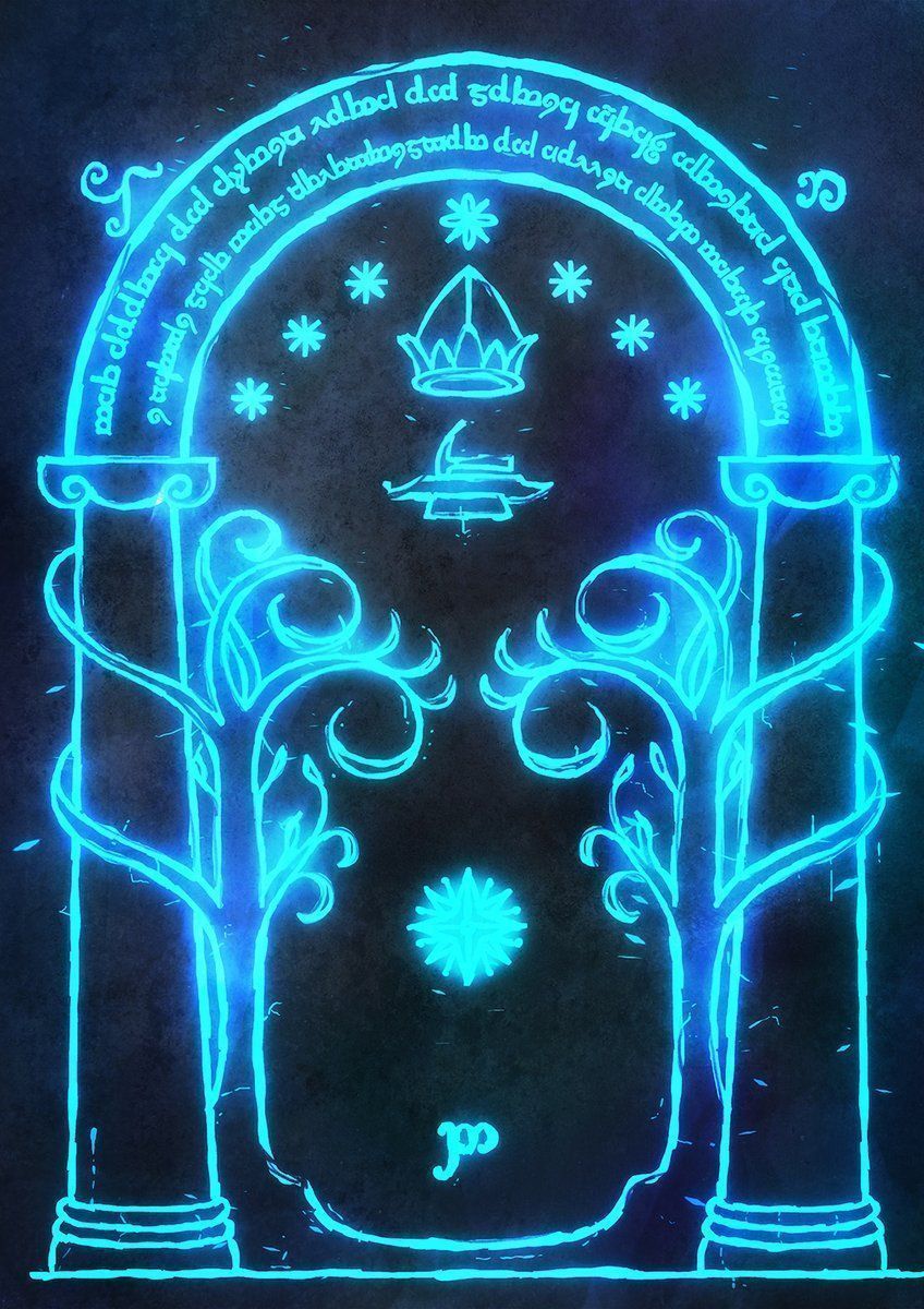 848x1200 Door to Moria on Displate! Lord of the Rings artwork as metal made posters. Awesome. #lotr #lordoftherings #middleearth #moria #displate #christmas #poster #mine