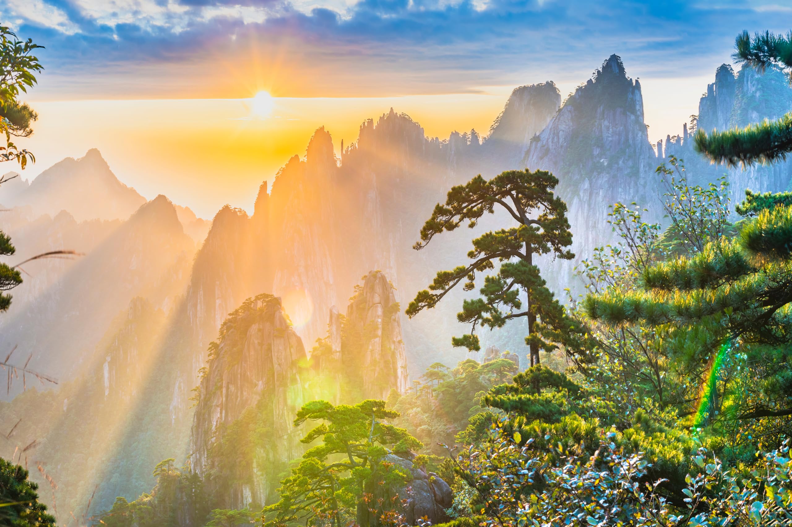 2560x1704 Amazon.com : CHNYWORK 5x4ft China Nature Backdrop Yellow Mountains Huangshan Mount Sunrise Landscape Background China Travel Camping Hiking Nature Party Decor Portrait Photo Booth Studio Props Wallpaper