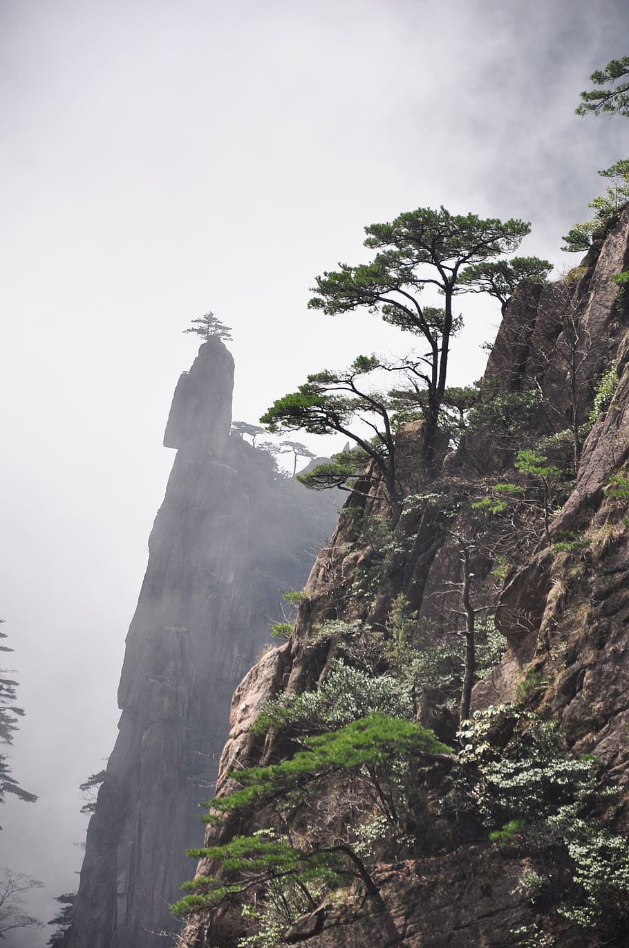 910x1370 nature, mountain, landscape, rock, tourism, huangshan, china, clouds