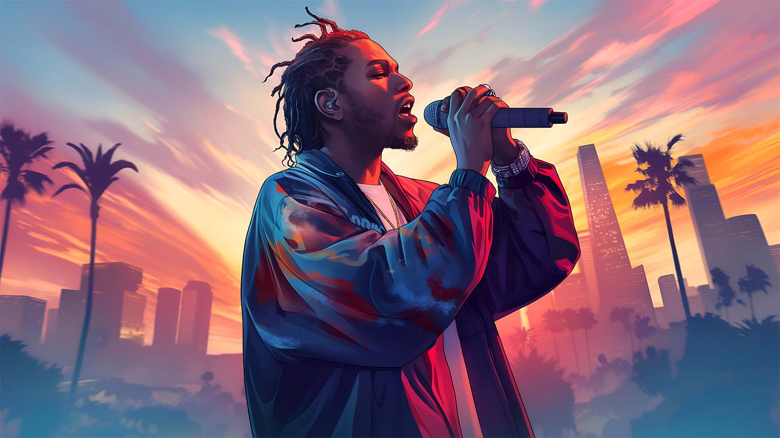 1536x864 Kendrick Lamar Sunset Performance Desktop Wallpaper 4K