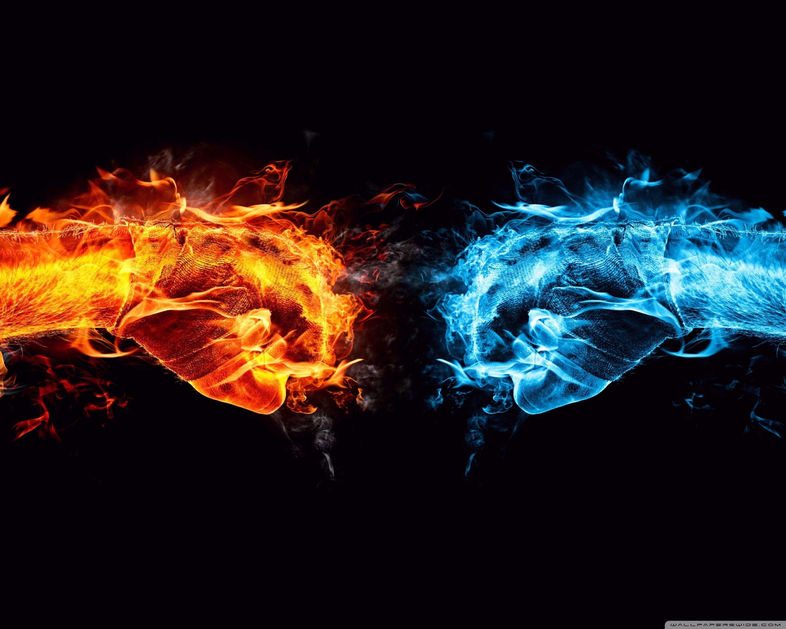 2560x2048 Cool Fire and Water Background