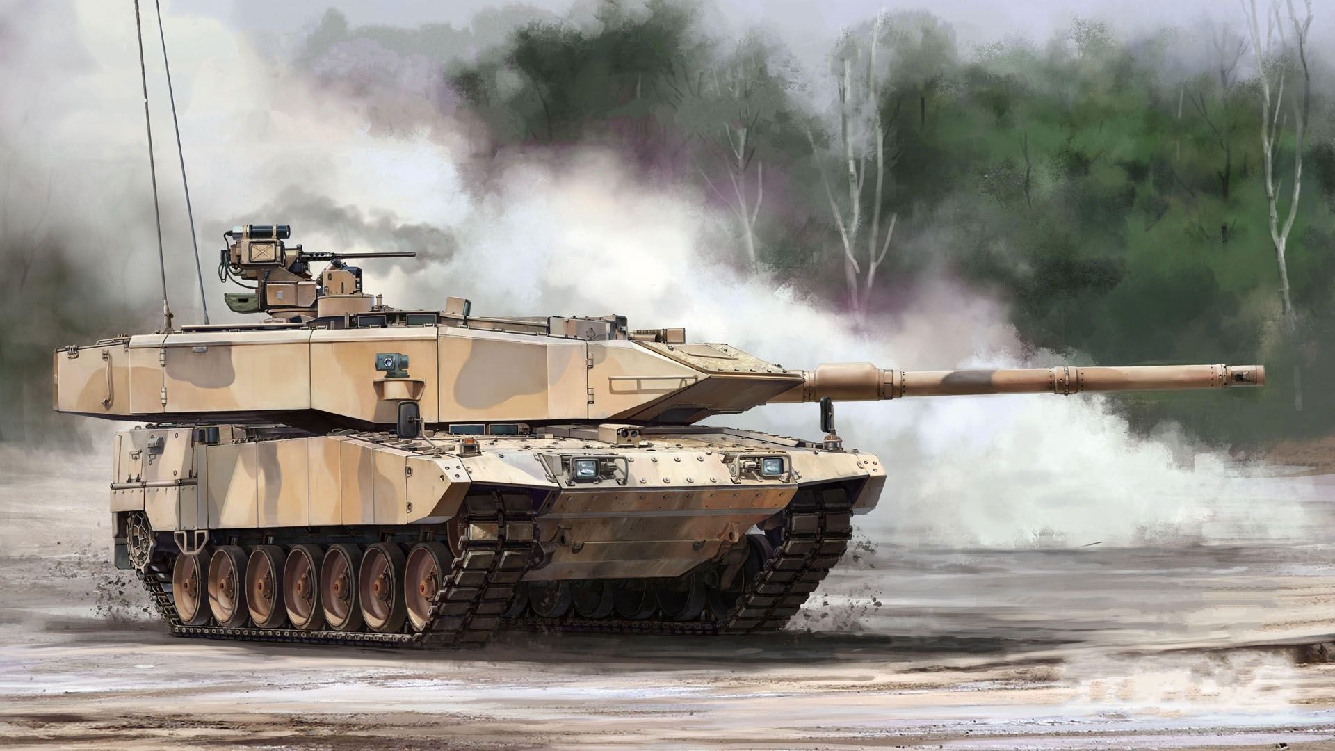 1920x1080 Wallpaper Germany, main battle tank, the Bundeswehr, Leopard 2A MBT for mobile and desktop, section оружие, resolution 1920x1080