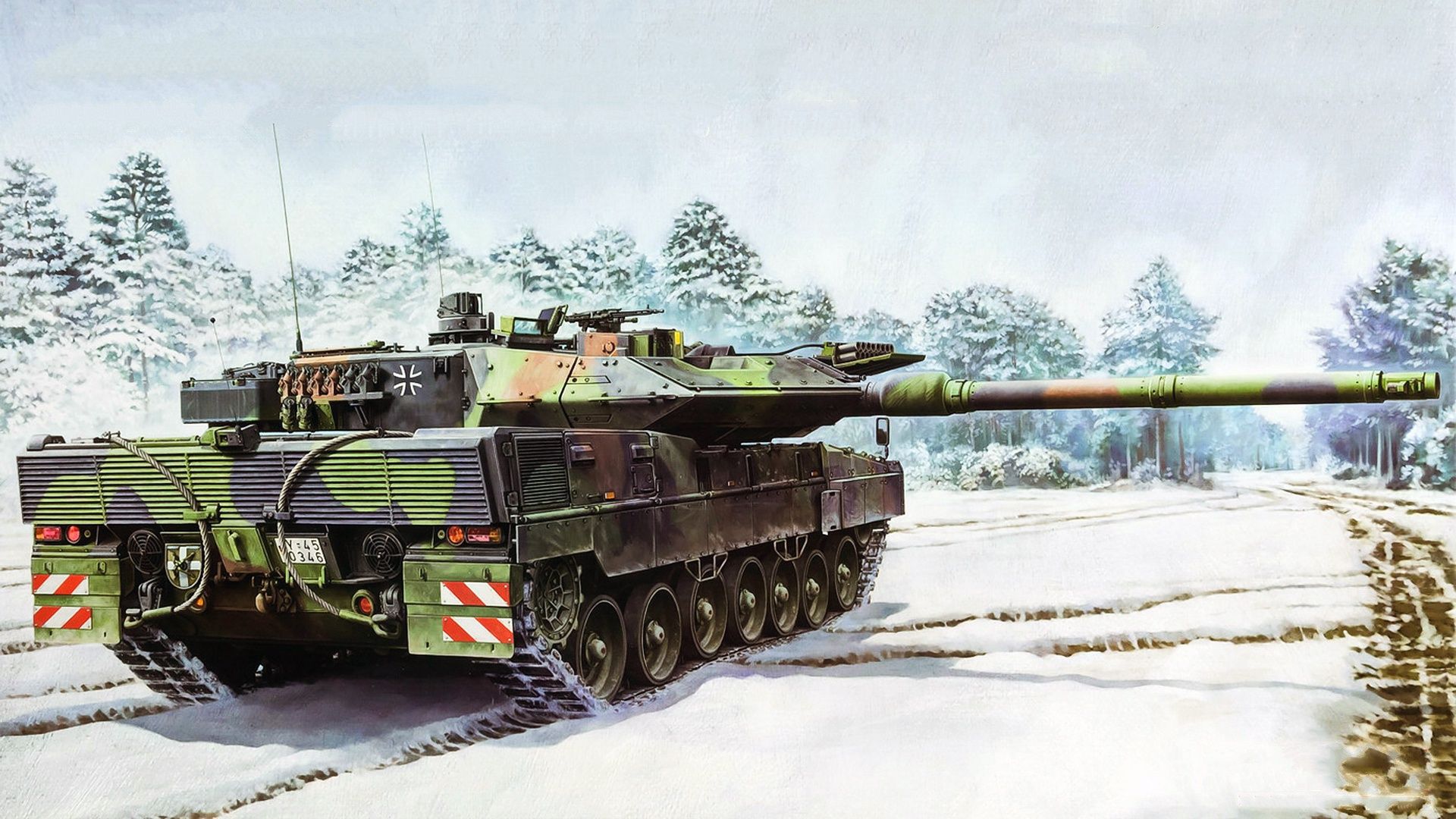 1920x1080 Wallpaper The Bundeswehr, German Main Battle Tank, Leopard 2А 120 Mm Rheinmetall Rh 120 For Mobile And Desktop, Section оружие, Resolution 1920x1080