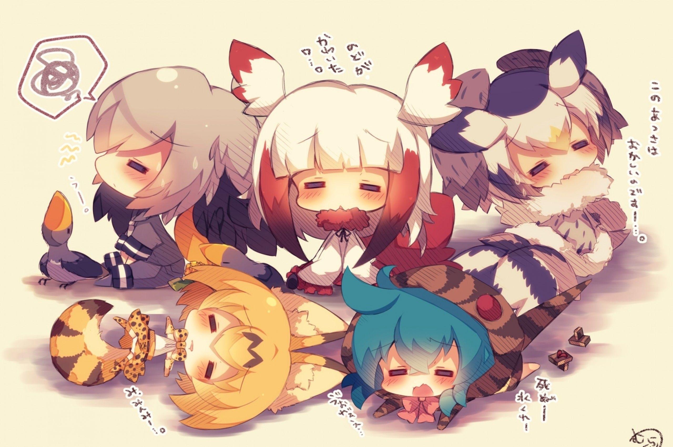 2560x1700 Download 2560x1700 Anime Girls, Chibi, Cute, Animal Ears, Sleeping