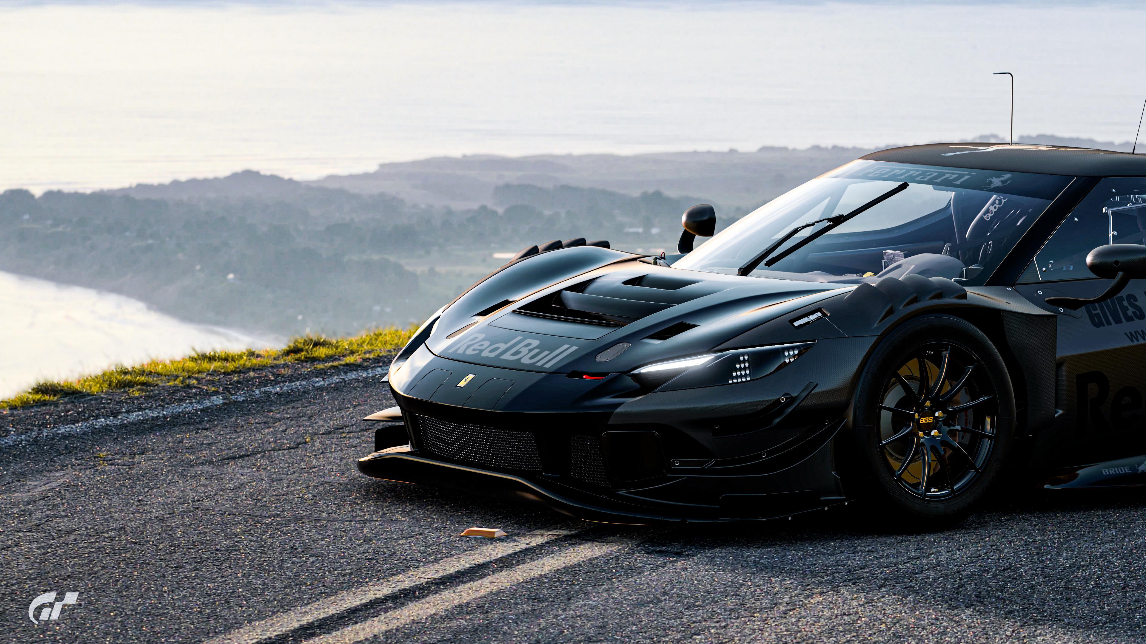 3840x2160 Damn, the Ferrari 296 GT3 in black looks absolutely brutal!