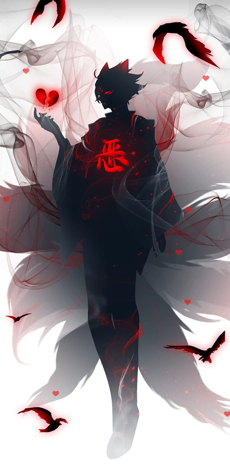 800x1644 HD red anime wallpaper