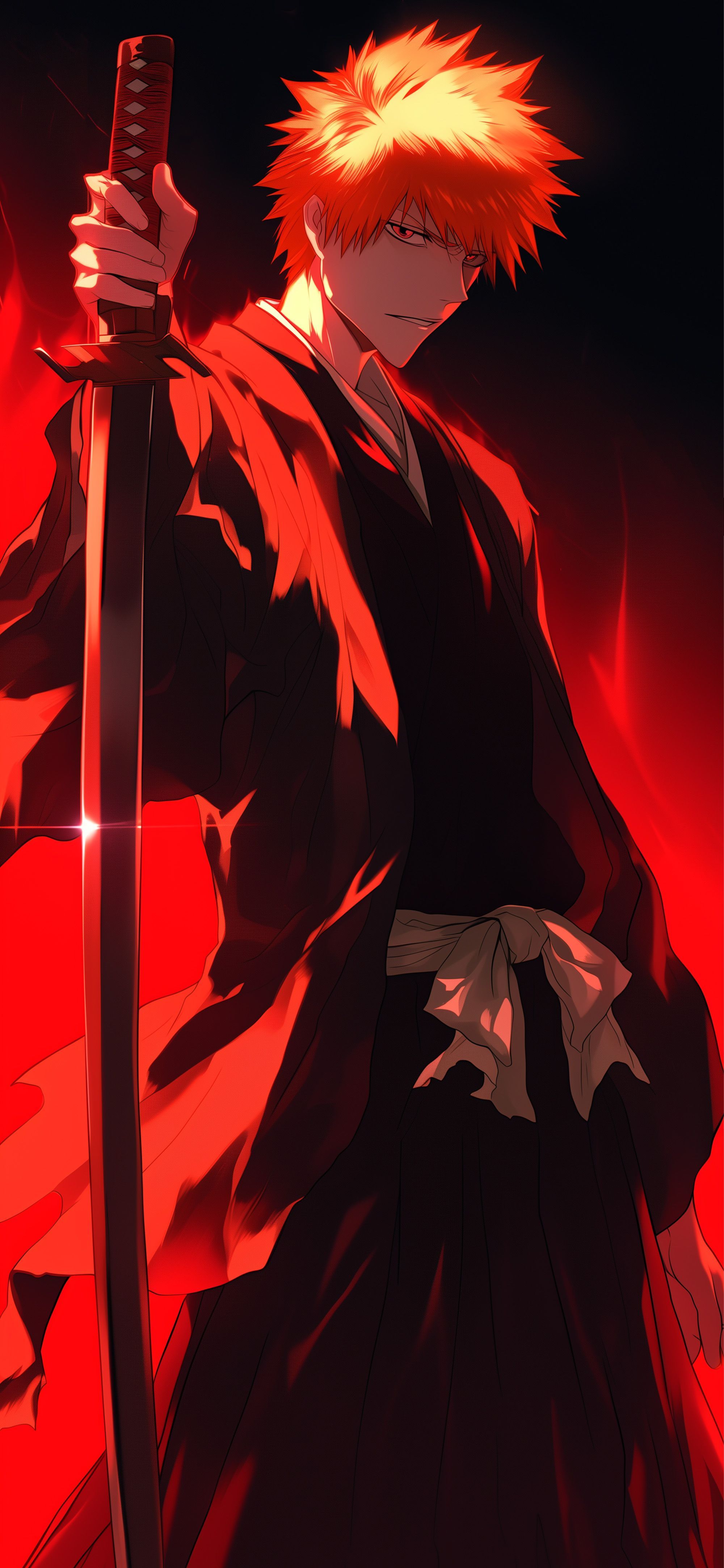 2000x4329 Ichigo Red Mode Bleach Anime Wallpaper Wallpaper HD