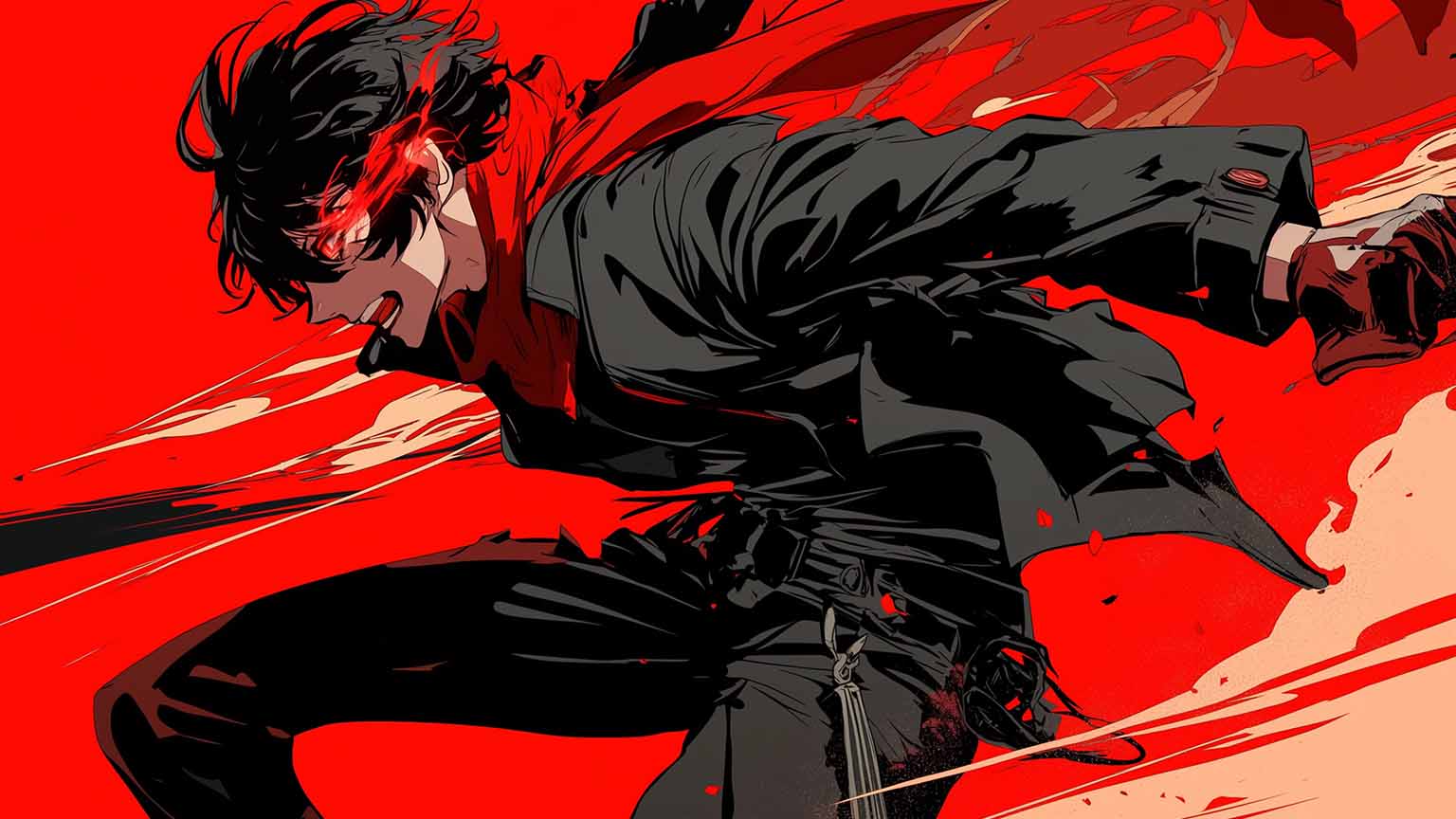 1536x864 Anime Man Red Rage Desktop Wallpaper Man Wallpaper