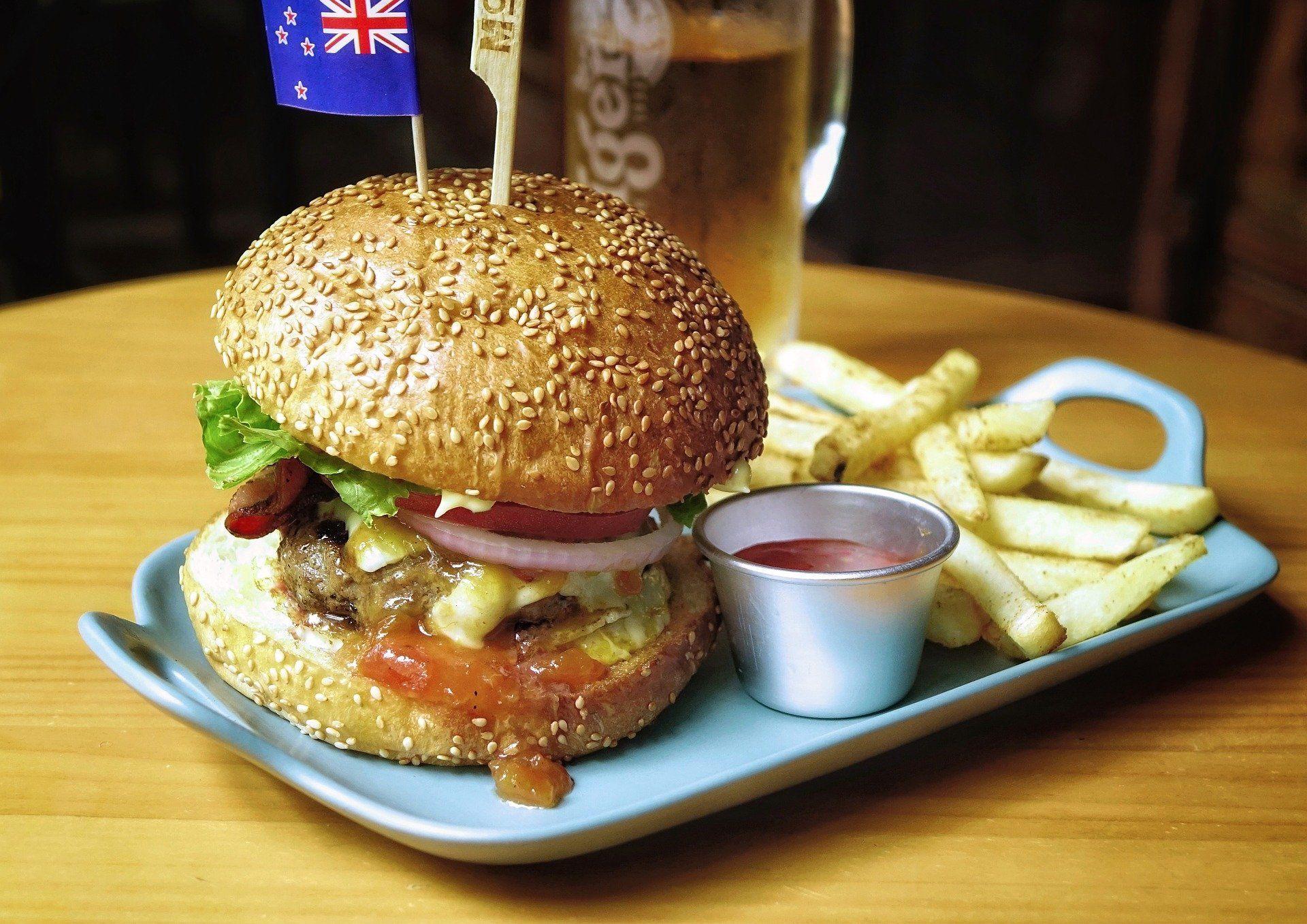 1920x1357 Hamburger with Chips and Sauce HD Wallpaper. Background Image