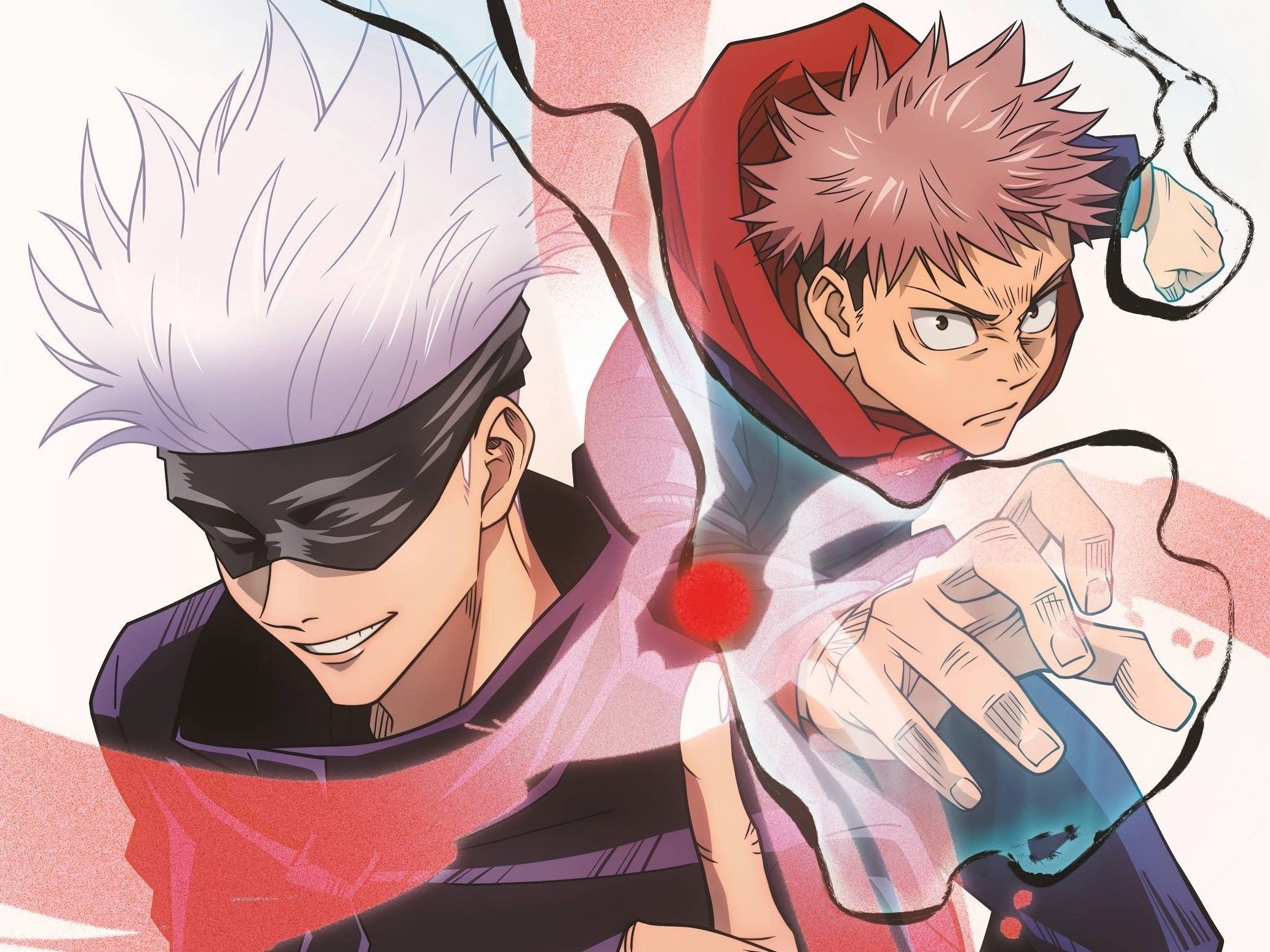 2065x1549 Jujutsu Kaisen HD Wallpaper: Satoru Gojo & Yuji Itadori Action Shot