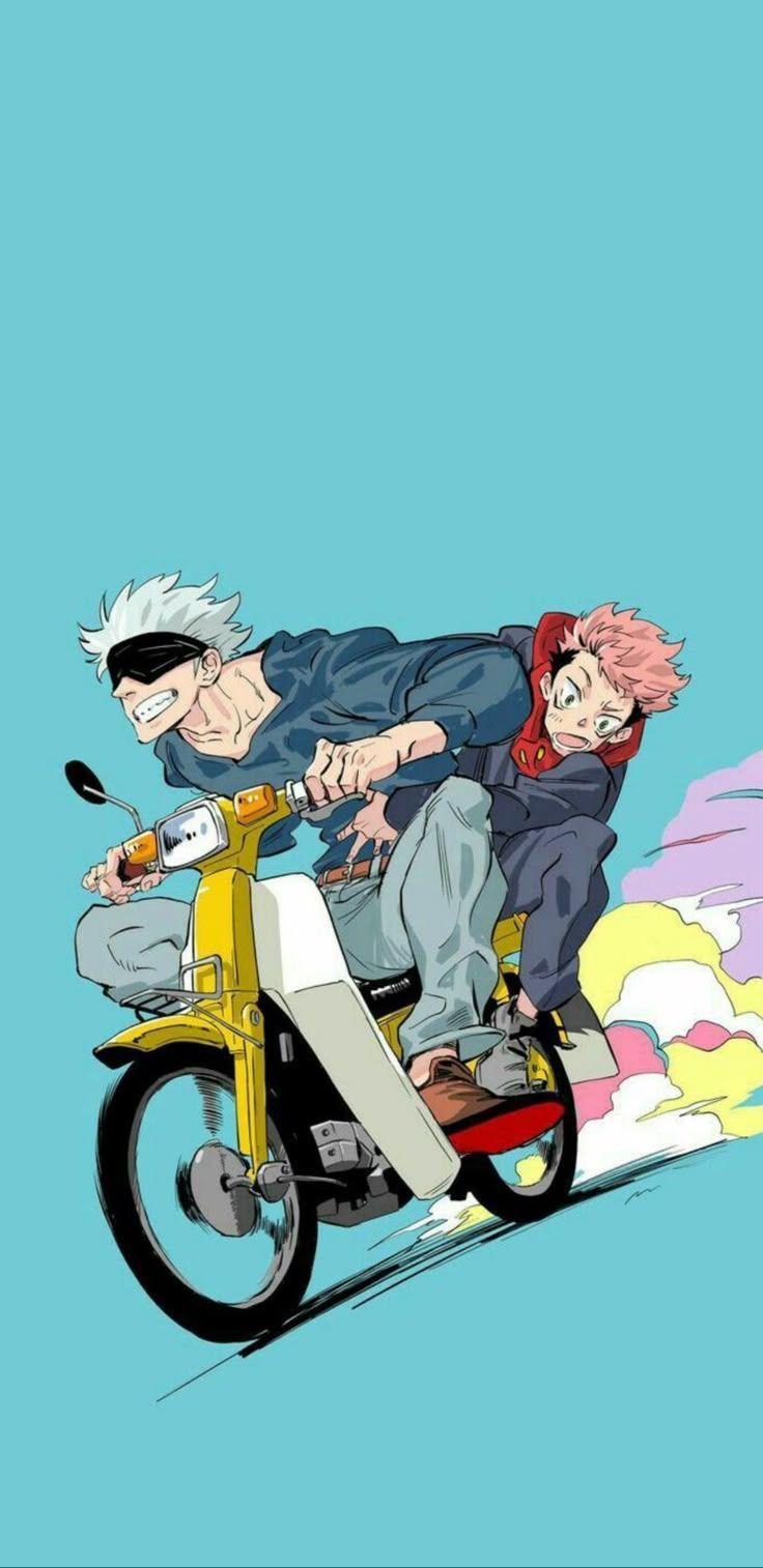 736x1514 Yuji Itadori and Gojo Satoru Aesthetic Minimalist Wallpaper