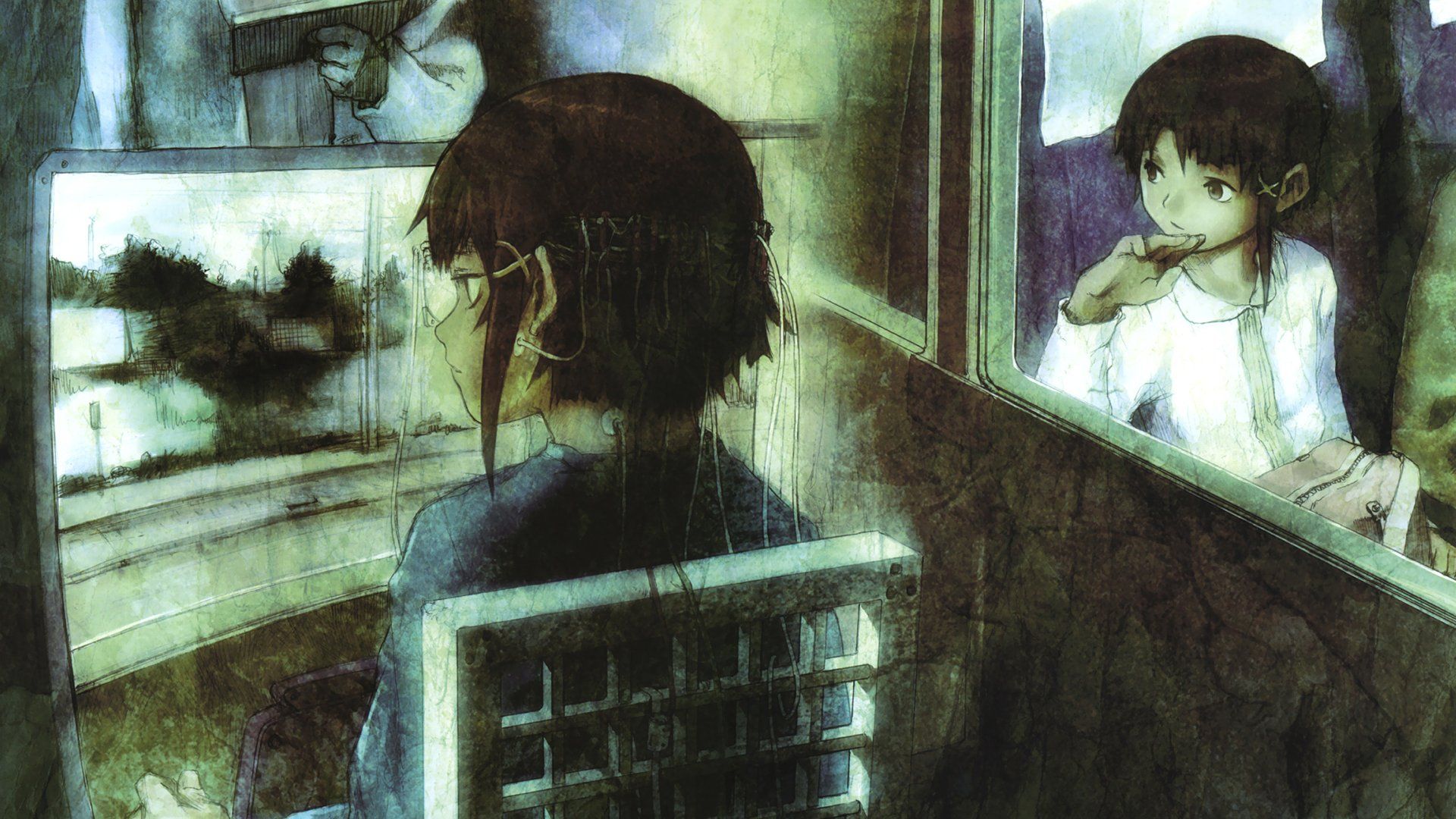 1920x1080 HD Anime Wallpaper: Lain Iwakura from Serial Experiments Lain