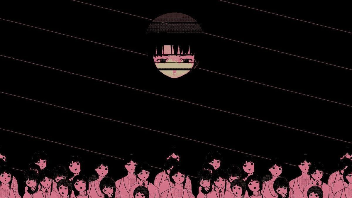 1200x675 Anime serial experiments lain iwakura glitch art simple Play Gaming Mat Desk