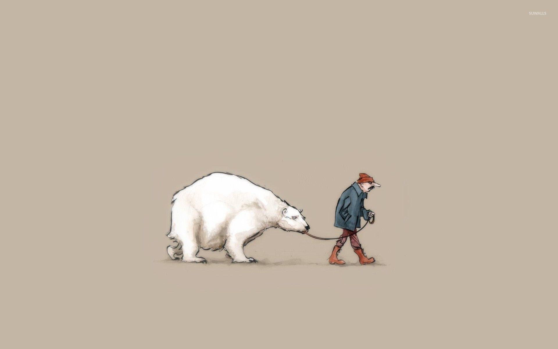 1920x1200 Walking a polar bear wallpaper wallpaper