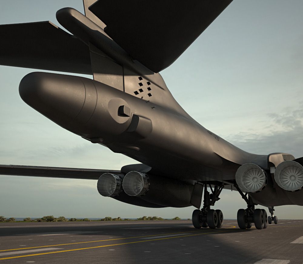 1000x870 Rockwell B 1 Lancer 3D Model Bomber On