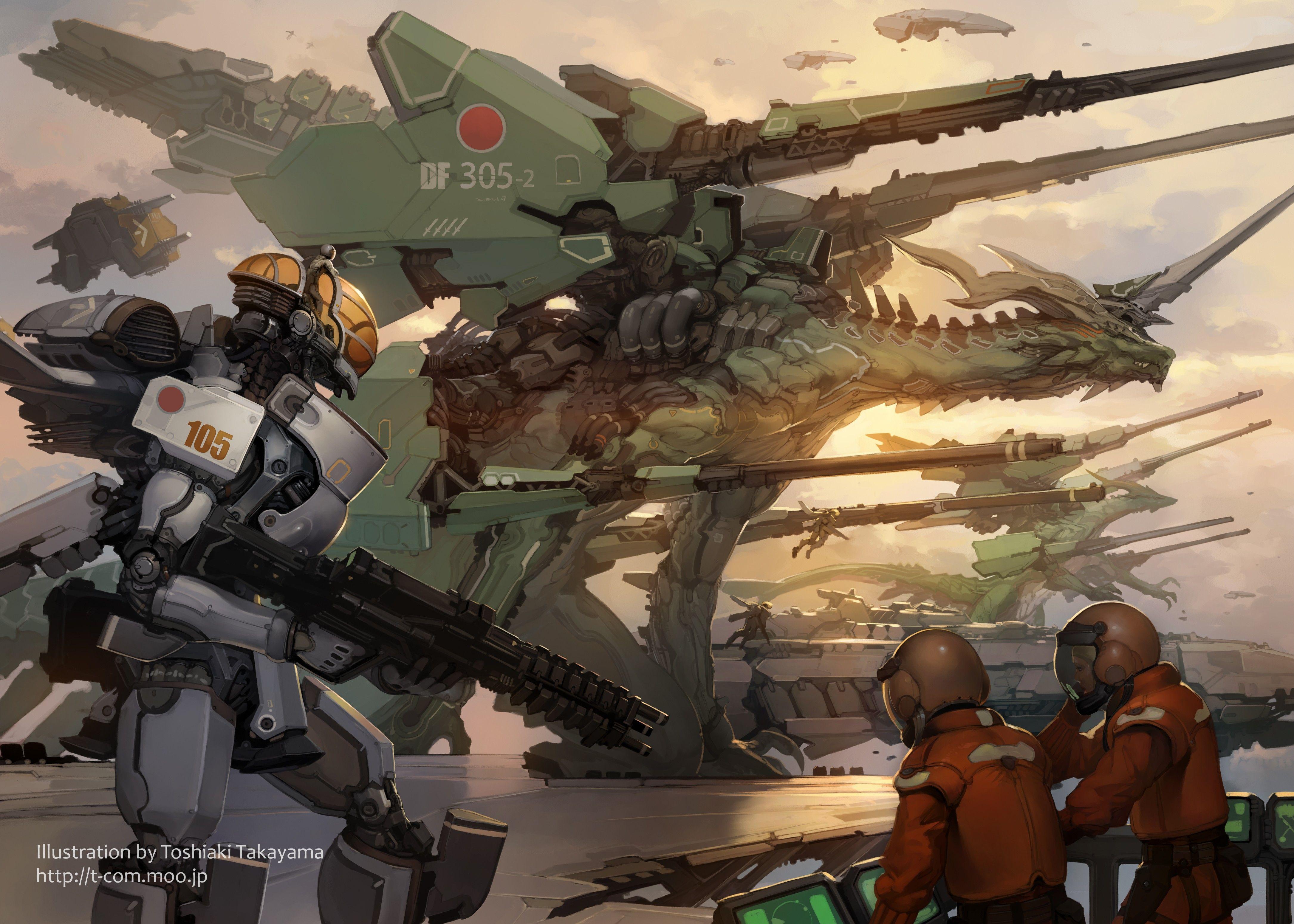 4340x3100 #people, #futuristic, #military, #dragon, #weapon, #mech
