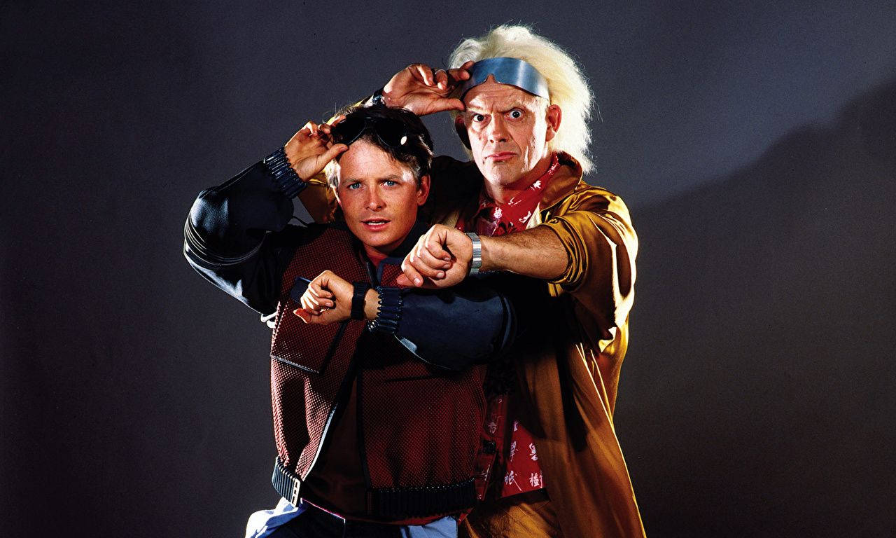 1280x768 Download Back To The Future Marty And Dr. Brown Wallpaper