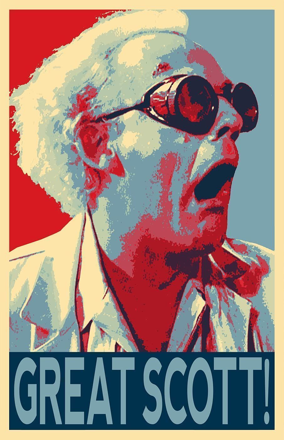 906x1400 Back to The Future Doc Brown Illustration -fi Time Travel Comedy Film Pop Art Poster Print (11x17 inches): Posters & Prints