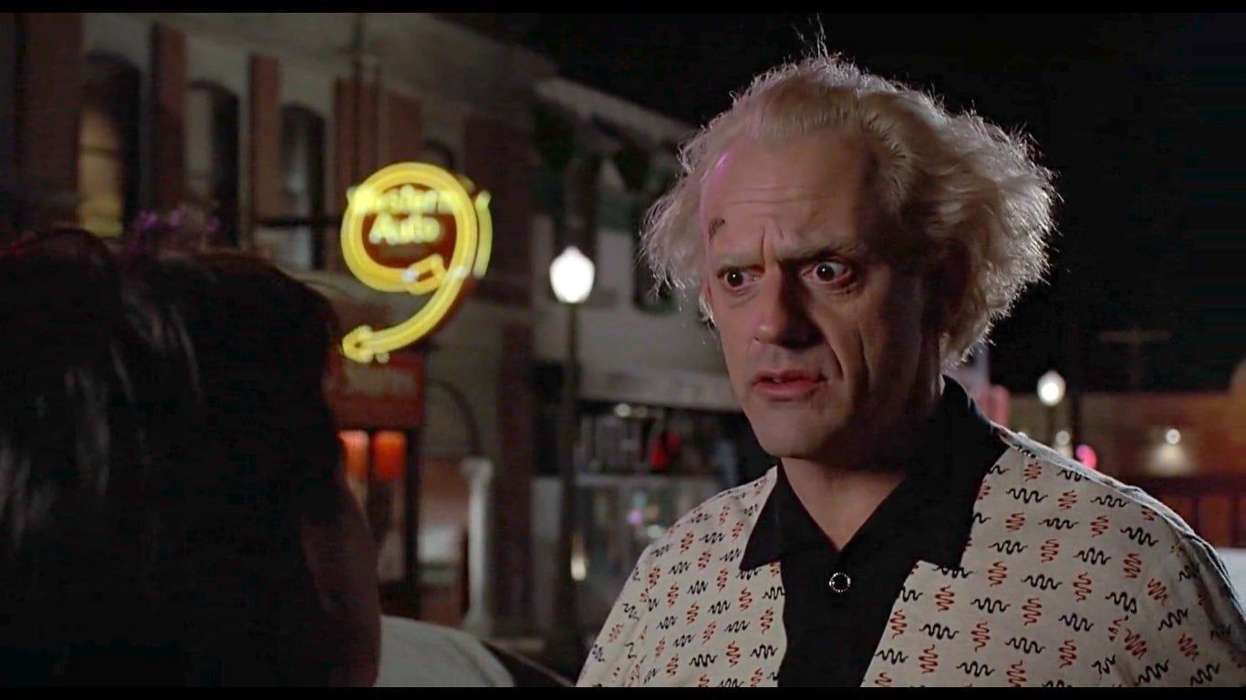 1366x768 Pattern on Doc Brown's shirt from Back to the Future symbolizes electromagnetic wave