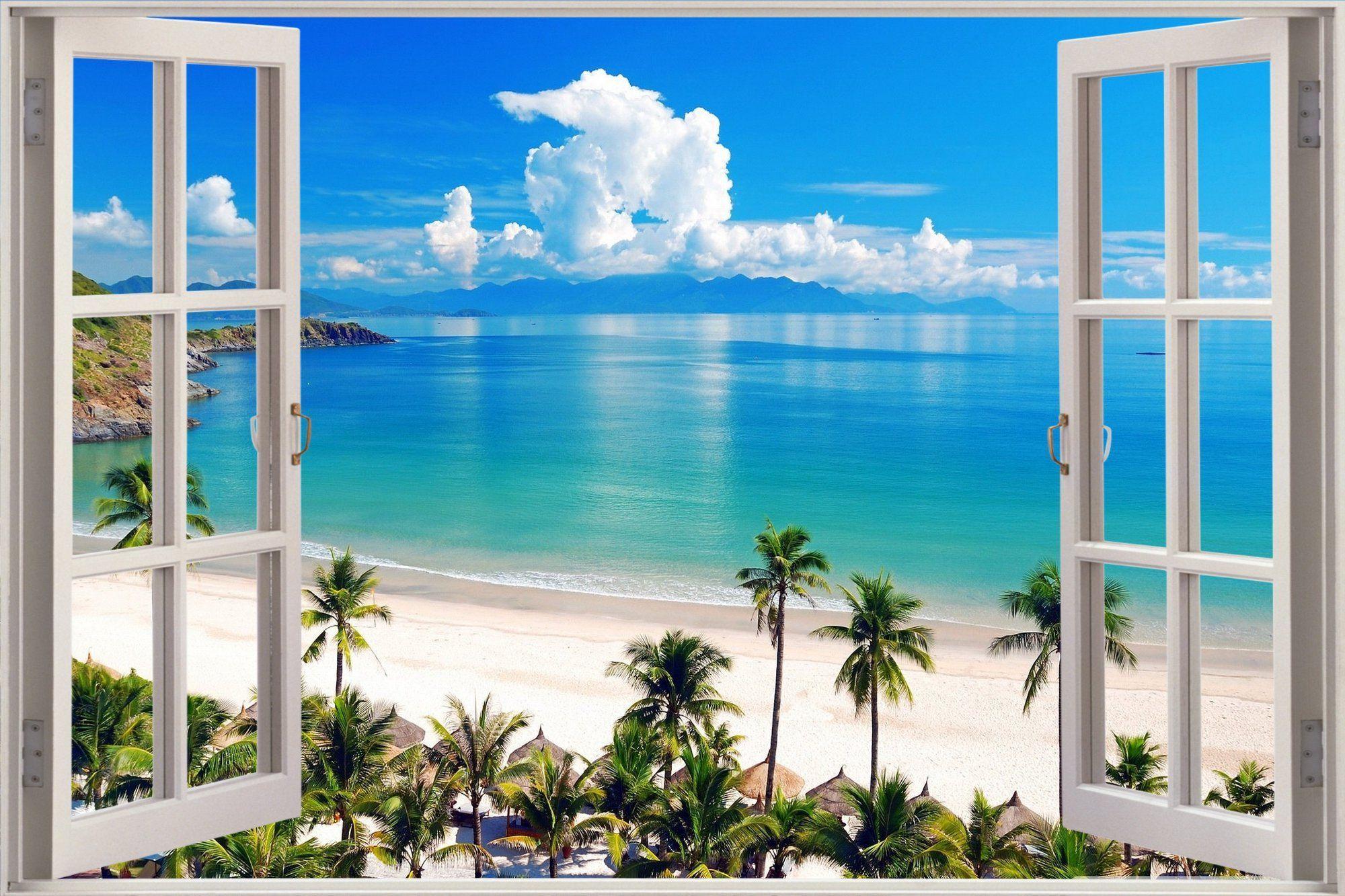 Hình nền cửa sổ 2000x1333 - Nhìn ra bãi biển từ cửa sổ, Hình nền HD