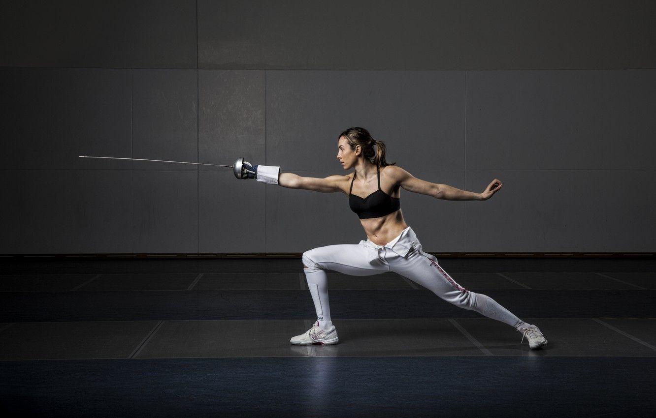 1332x850 Wallpaper woman, training, fencing image for desktop, section