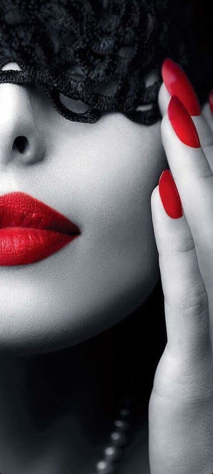 850x1889 Life, red, lip, woman HD phone wallpaper
