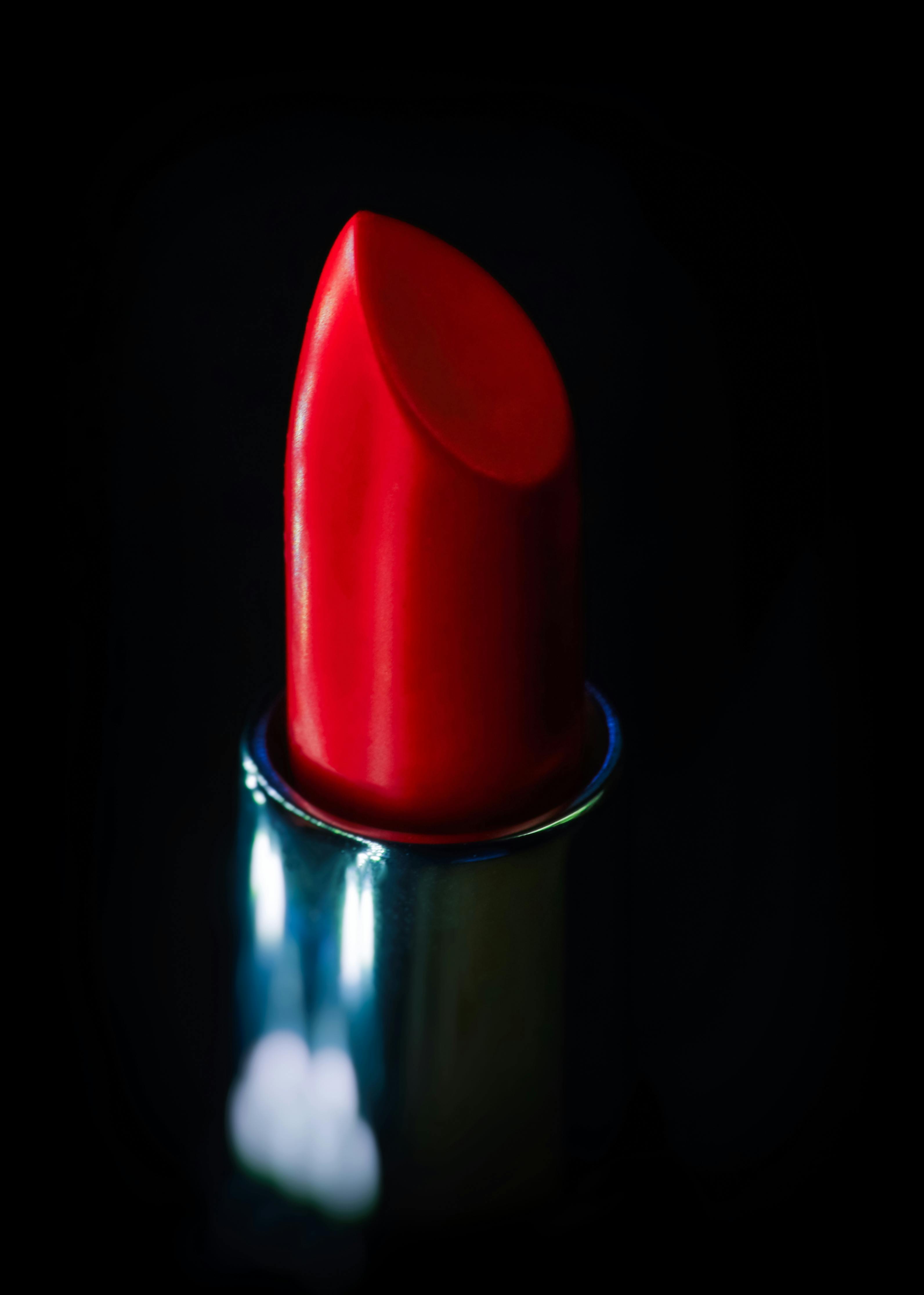 3185x4460 Red Lipstick on Black Background · Free
