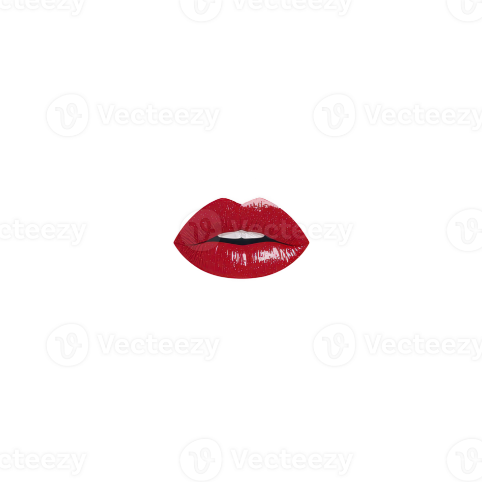 980x980 Bold red lipstick print on transparency background, symbolizing passion and romance. vibrant color and texture create striking visual impact 70463755 PNG
